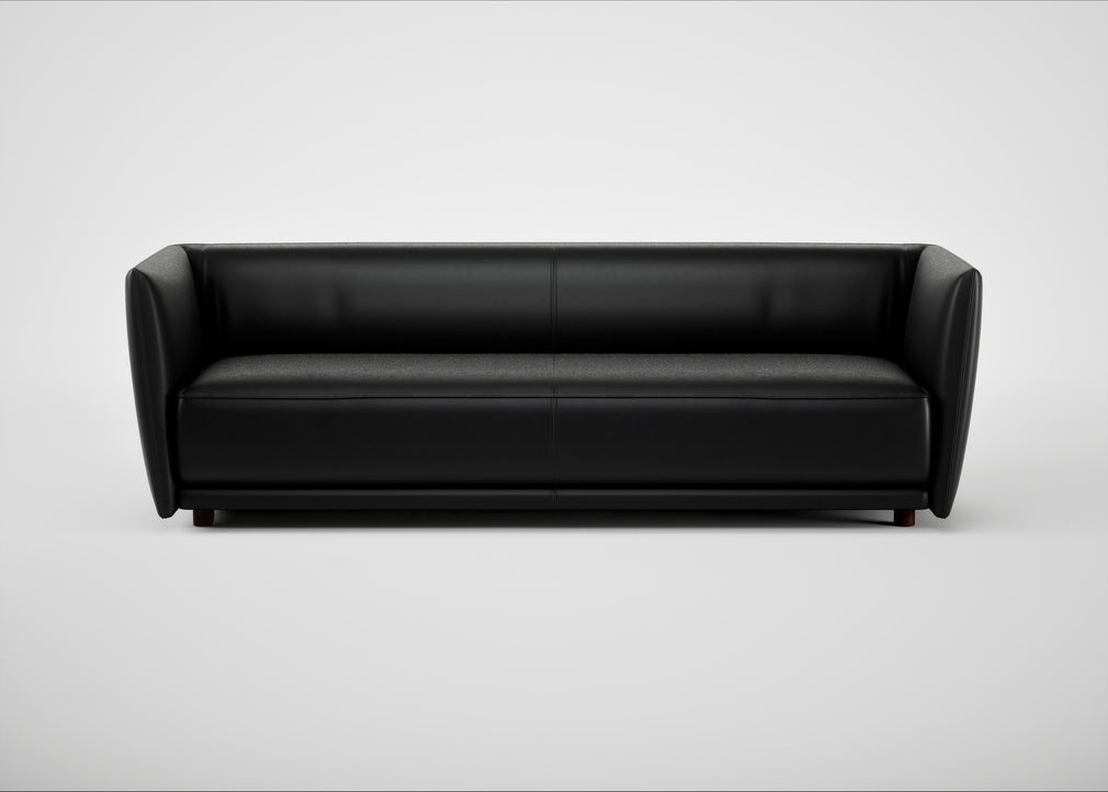 Valley 4 Seater Sofa Leather Stonewash Black 263