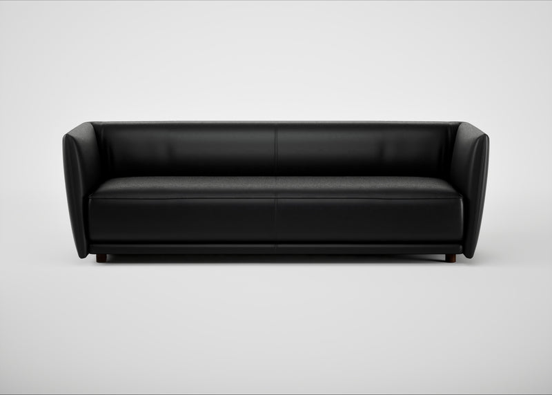 Valley 4 Seater Sofa Leather Stonewash Black 263