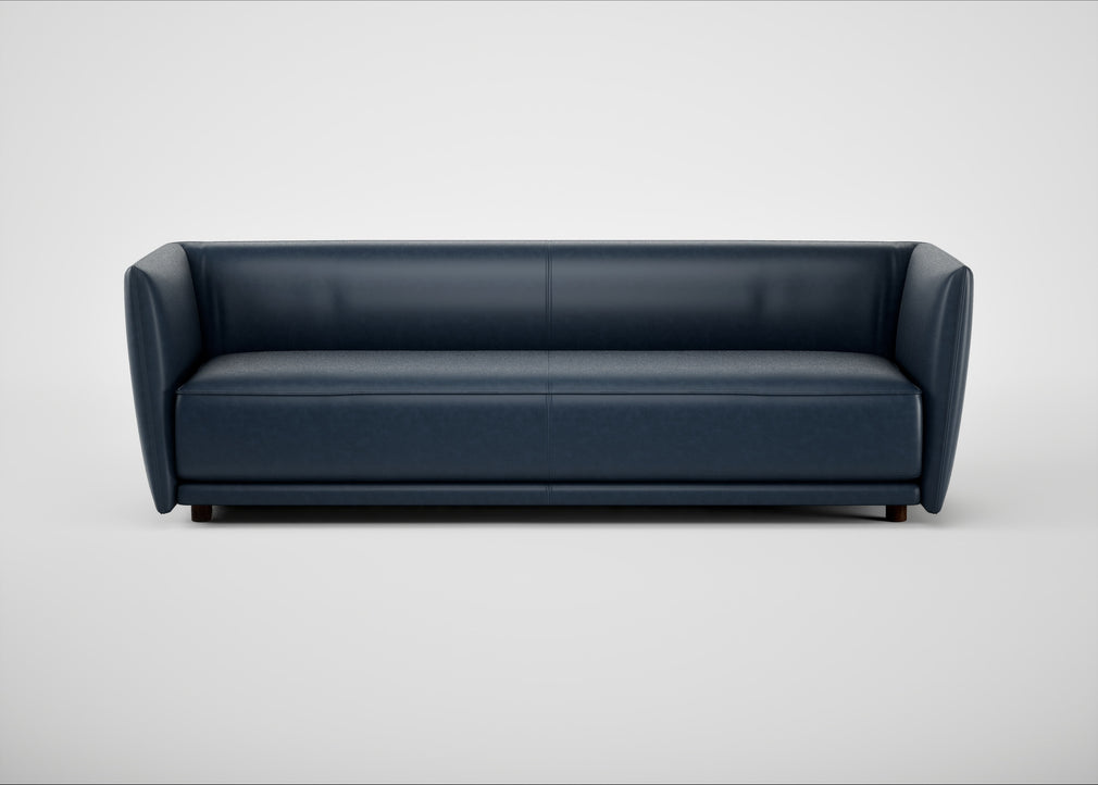Valley 4 Seater Sofa Leather Stonewash Navy Blue 279