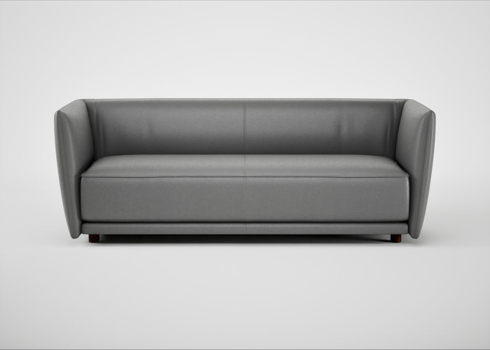 Valley 3 Seater Sofa Daino Leather Steel