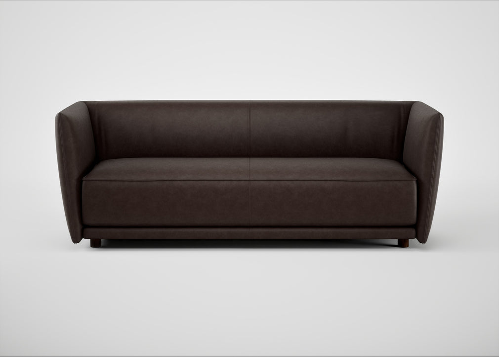 Valley 3 Seater Sofa Leather Grain Chocolate 066