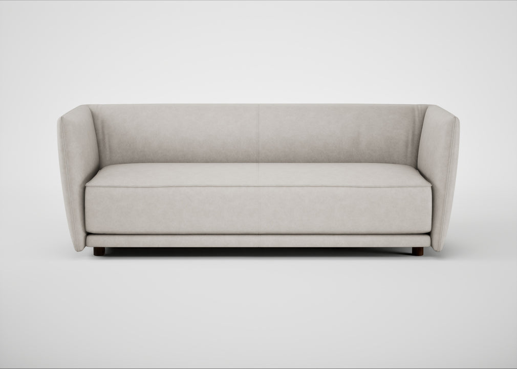 Valley 3 Seater Sofa Leather Grain White 000