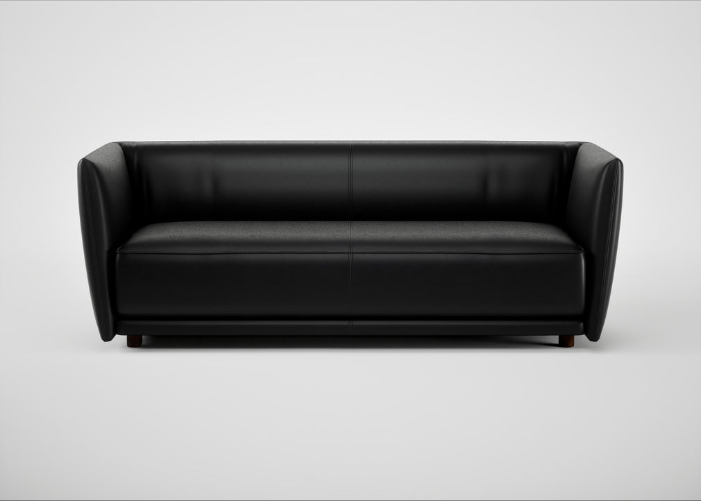 Valley 3 Seater Sofa Leather Stonewash Black 263