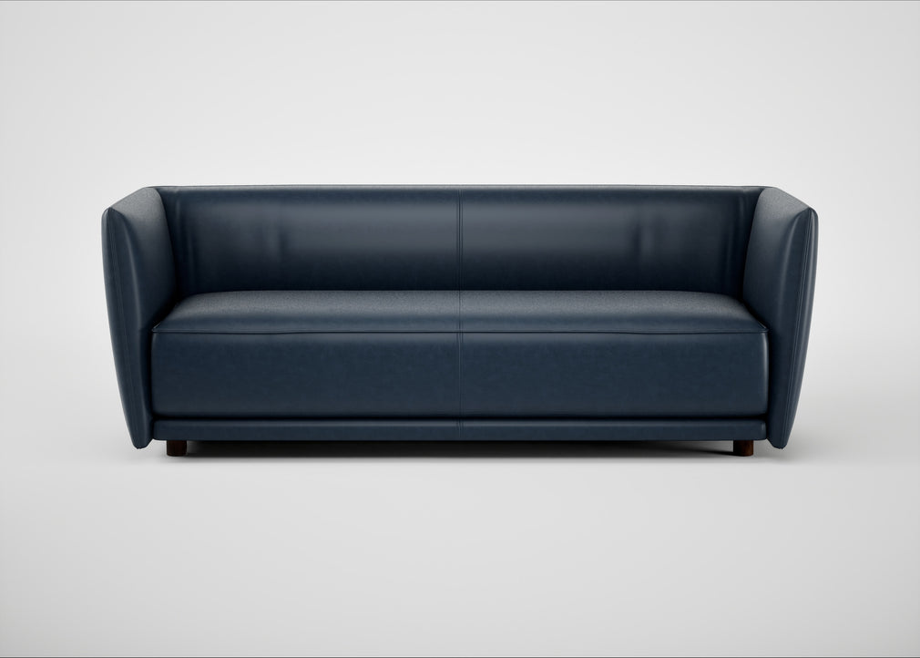 Valley 3 Seater Sofa Leather Stonewash Navy Blue 279