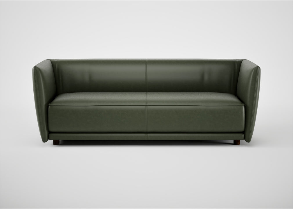 Valley 3 Seater Sofa Leather Stonewash Vintage Green 278