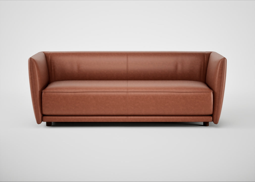 Valley 3 Seater Sofa Leather Stonewash Light Brown 274