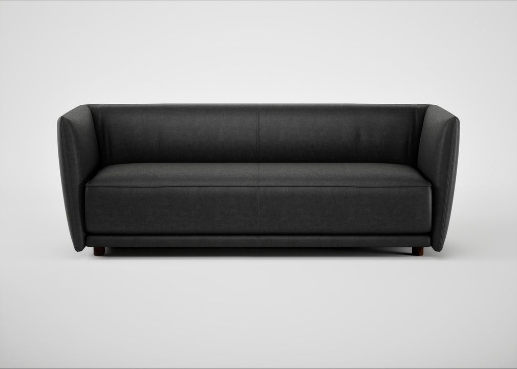 Valley 3 Seater Sofa Linea Leather Black 622