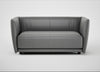 Valley 2 Seater Sofa Daino Leather Steel