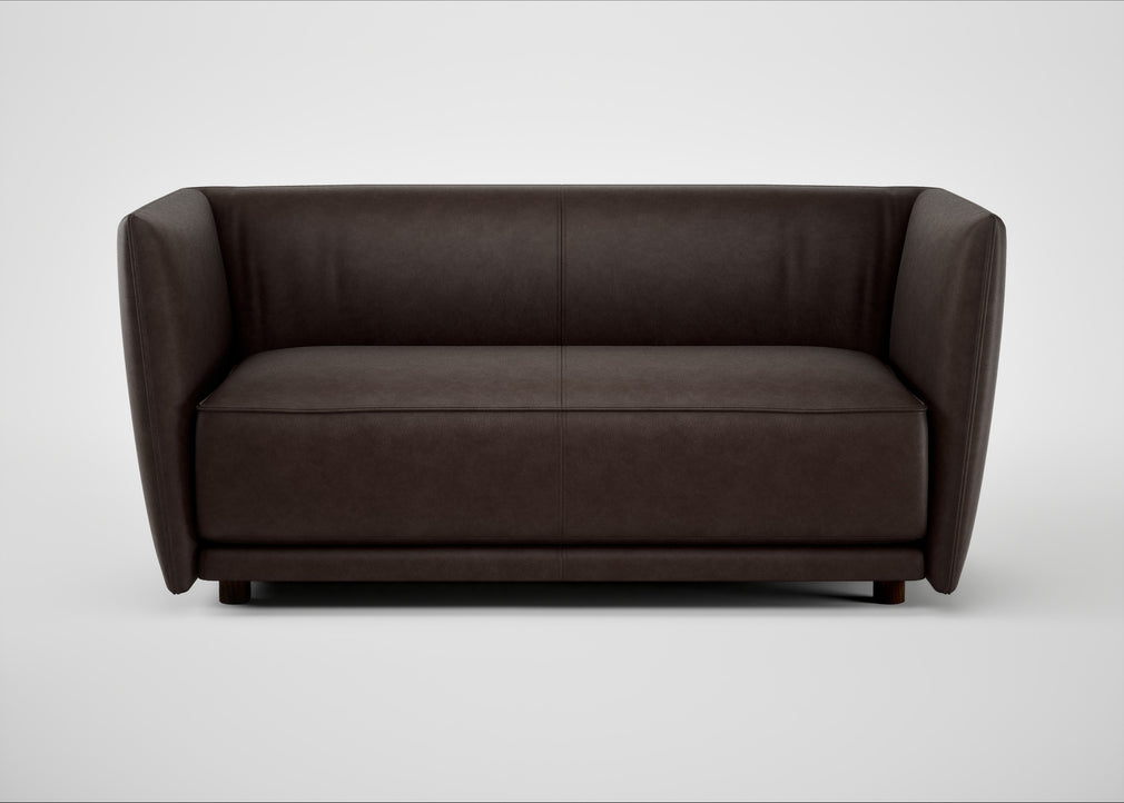 Valley 2 Seater Sofa Leather Grain Chocolate 066