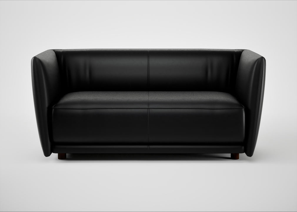 Valley 2 Seater Sofa Leather Stonewash Black 263