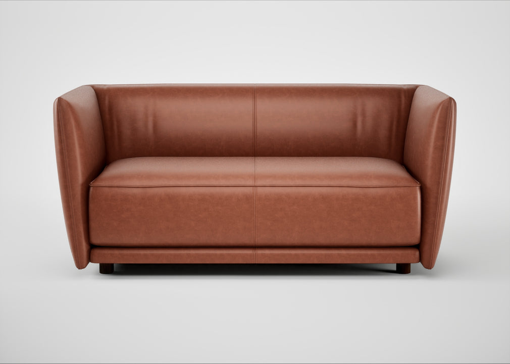 Valley 2 Seater Sofa Leather Stonewash Light Brown 274