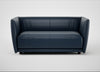 Valley 2 Seater Sofa Leather Stonewash Navy Blue 279