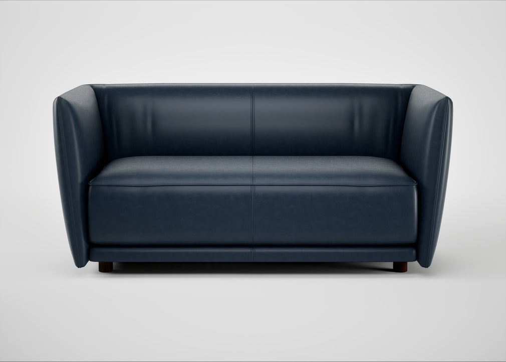 Valley 2 Seater Sofa Leather Stonewash Navy Blue 279