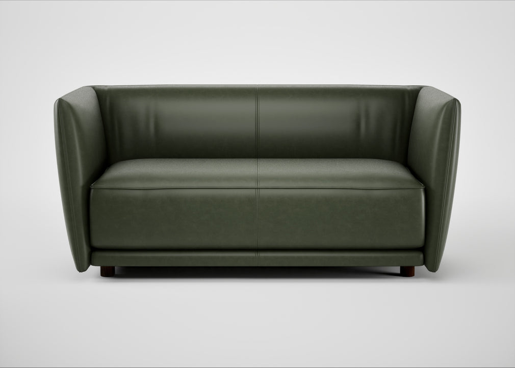 Valley 2 Seater Sofa Leather Stonewash Vintage Green 278