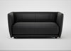 Valley 2 Seater Sofa Linea Leather Black 622