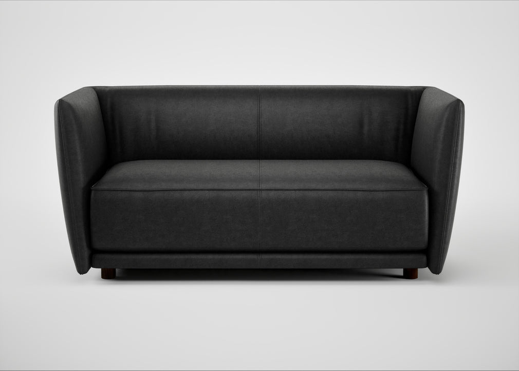 Valley 2 Seater Sofa Linea Leather Black 622