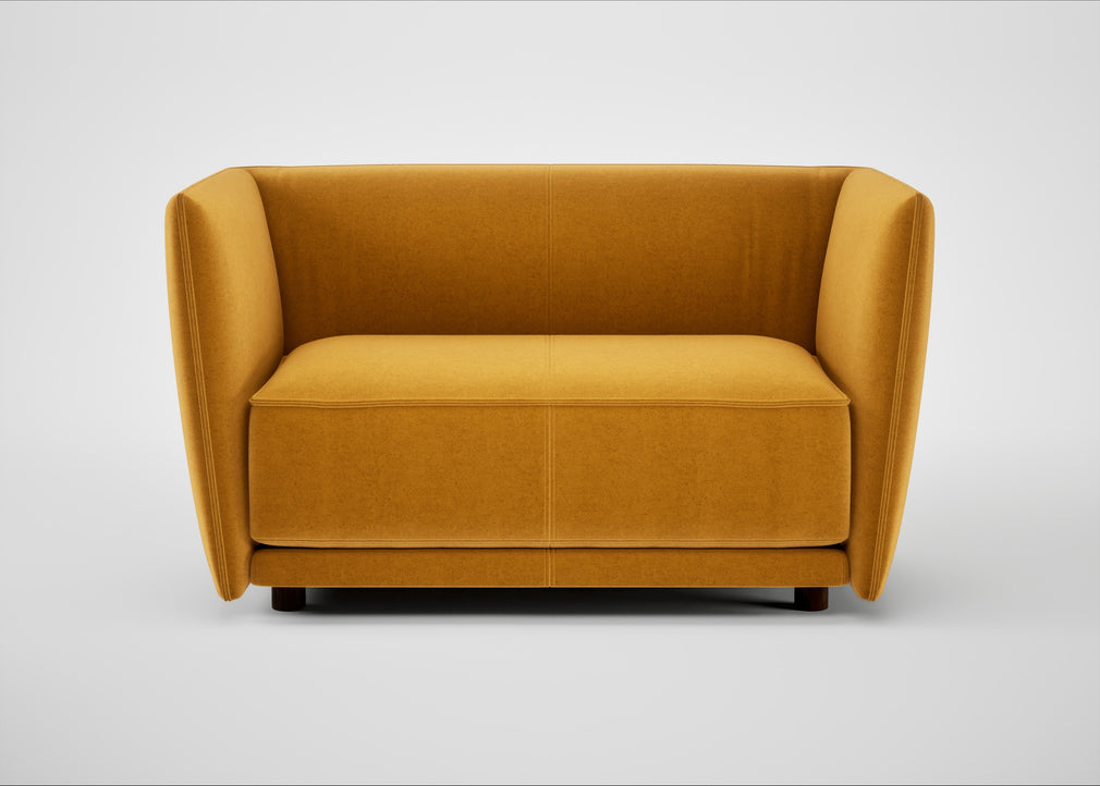 Valley Loveseat Nobilis Velvet Mustard