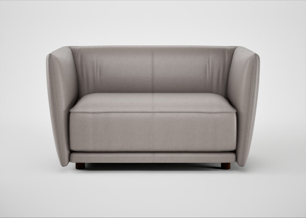 Valley Loveseat Daino Leather Elephant