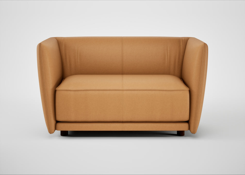 Valley Loveseat Daino Leather Parchment
