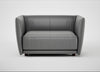 Valley Loveseat Daino Leather Steel