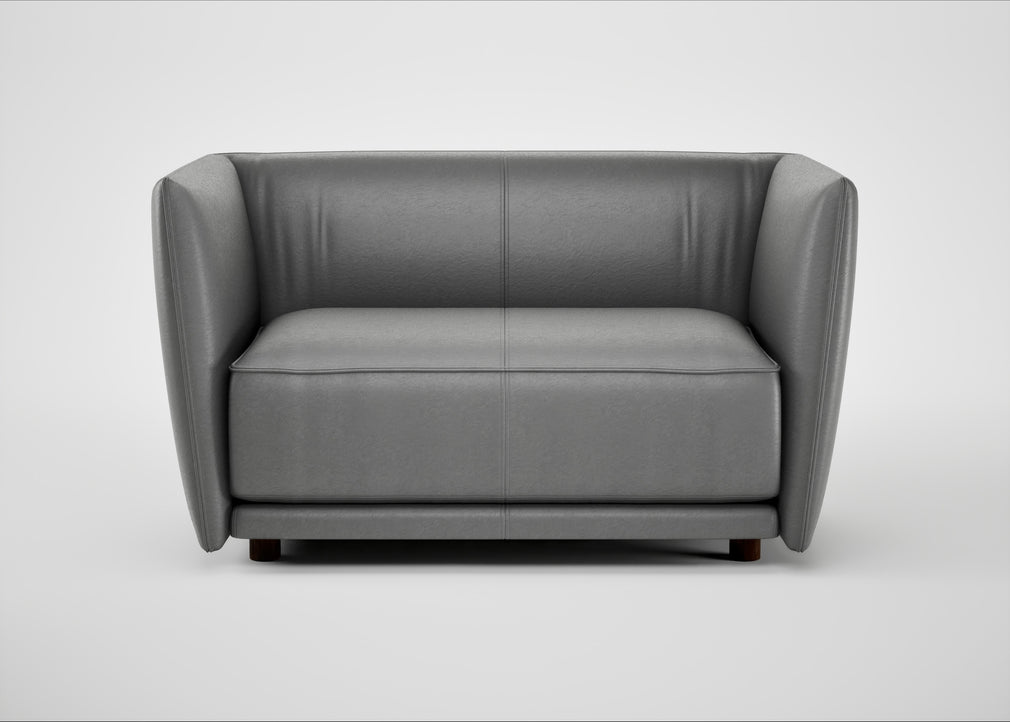 Valley Loveseat Daino Leather Steel