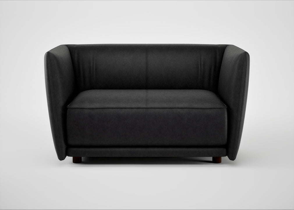 Valley Loveseat Leather Grain Graphite 063