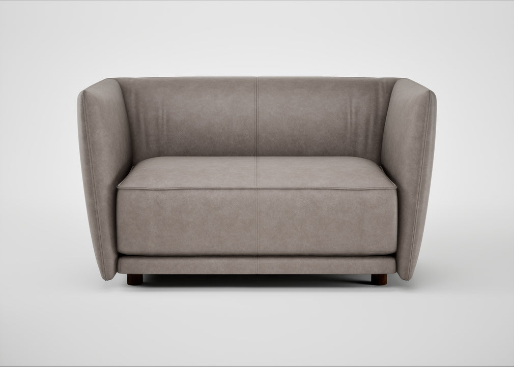 Valley Loveseat Leather Grain Light Grey 060