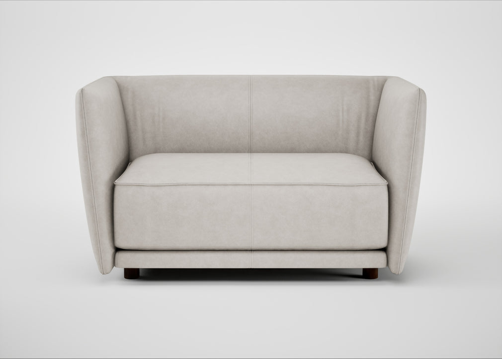 Valley Loveseat Leather Grain White 000