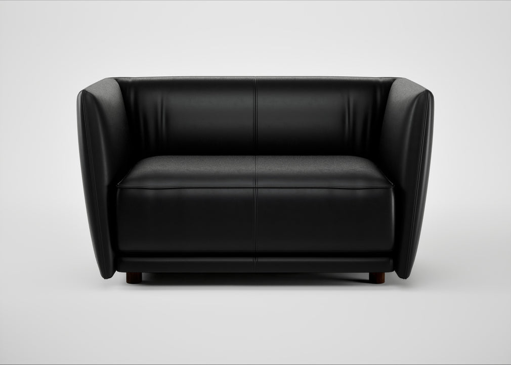 Valley Loveseat Leather Stonewash Black 263
