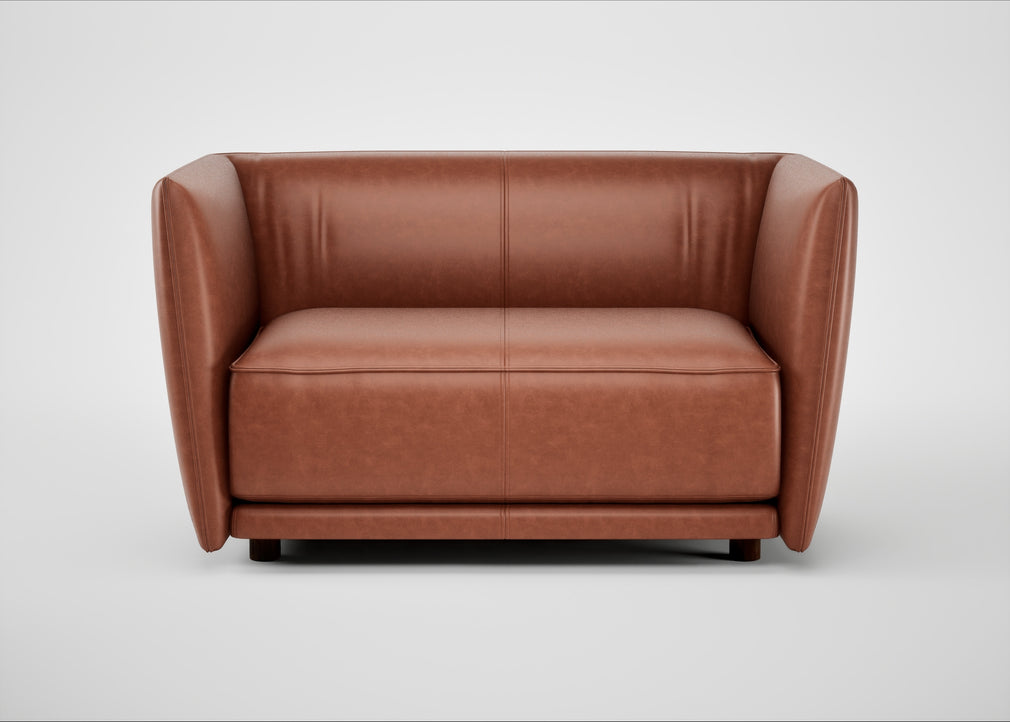 Valley Loveseat Leather Stonewash Light Brown 274