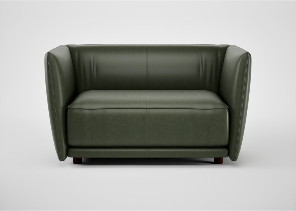 Valley Loveseat Leather Stonewash Vintage Green 278