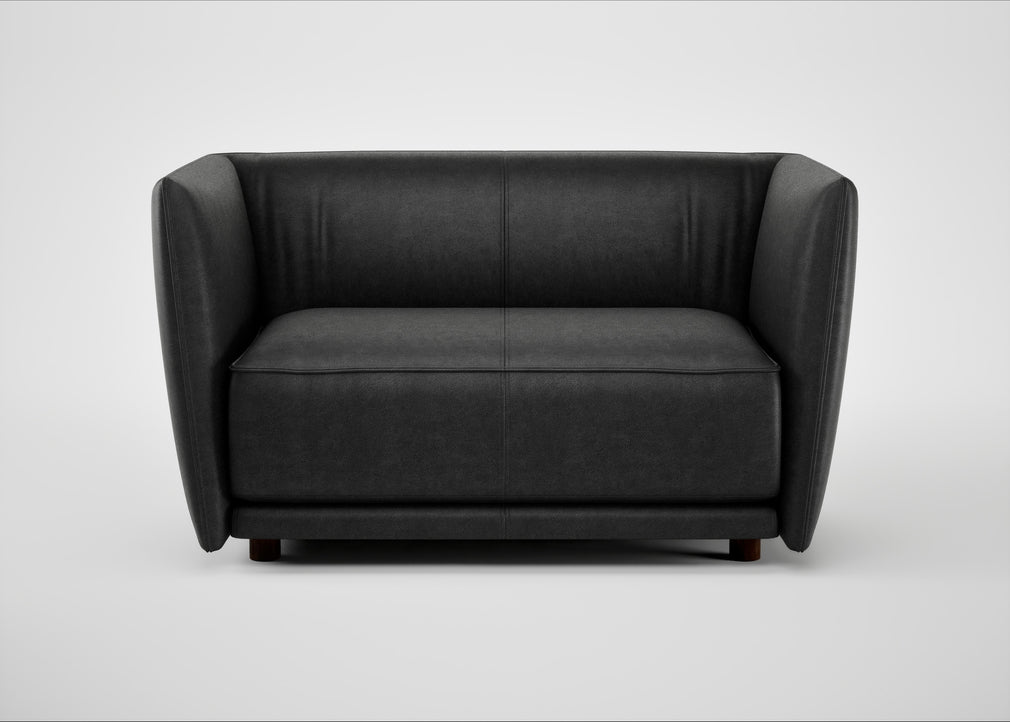 Valley Loveseat Linea Leather Black 622