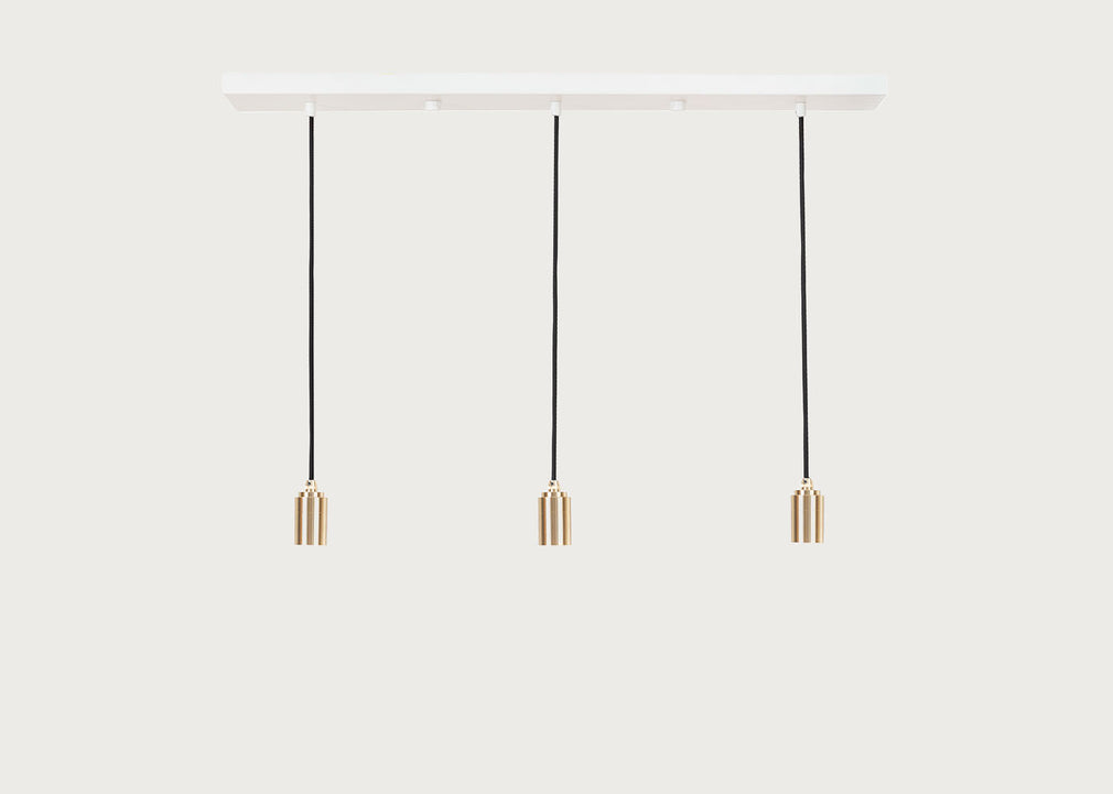 Linear Triple Pendant Canopy with Brass Fittings