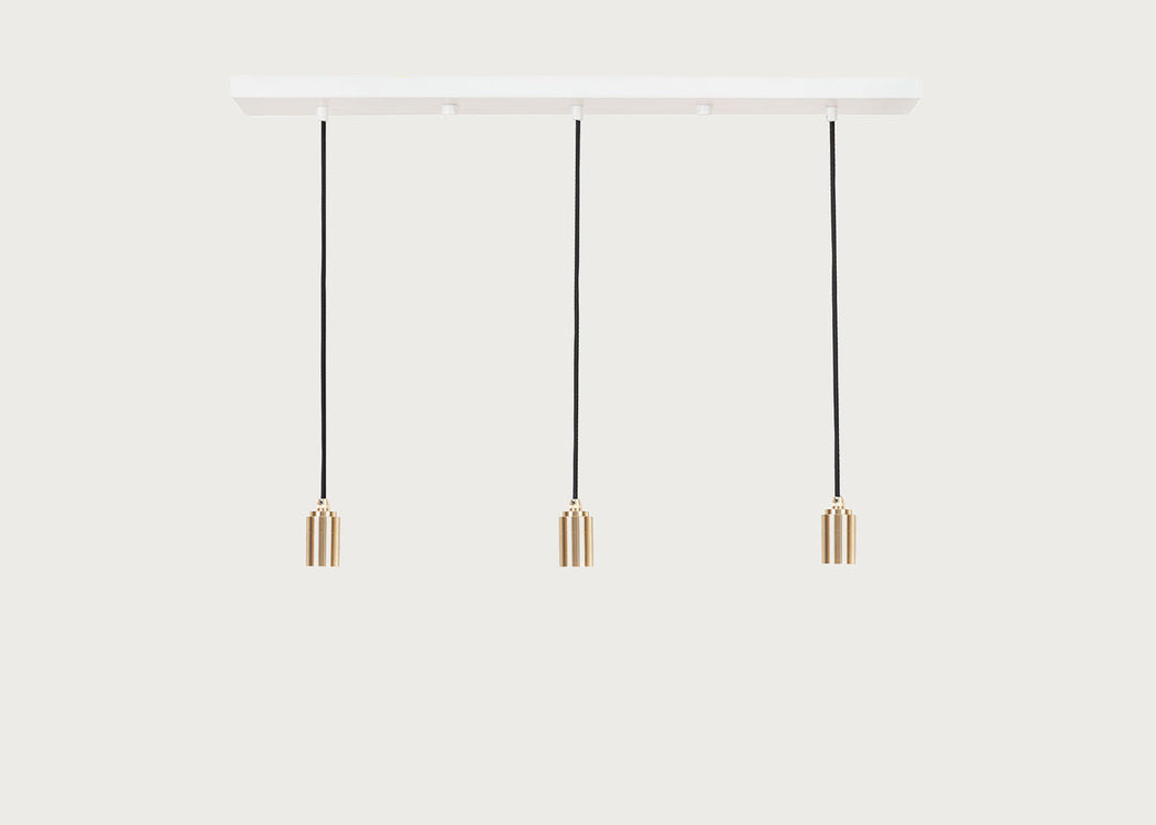 Linear Triple Pendant Canopy with Brass Fittings