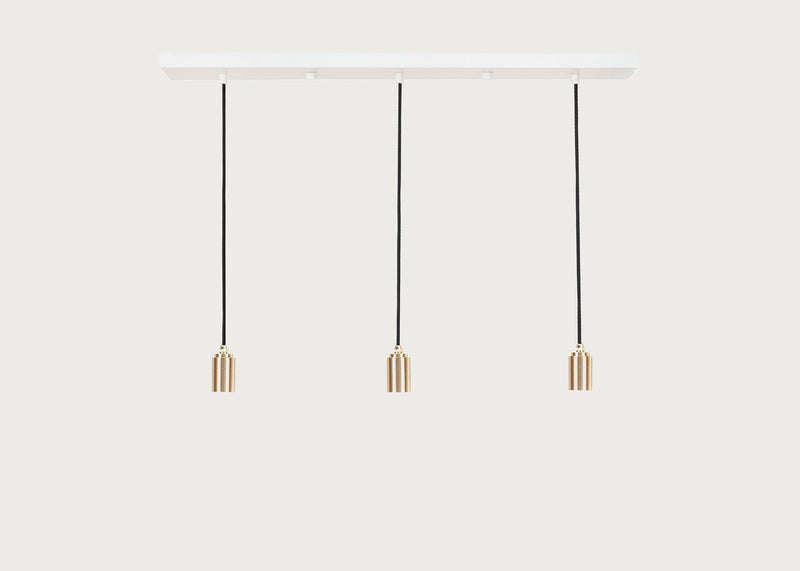 Linear Triple Pendant Canopy with Brass Fittings
