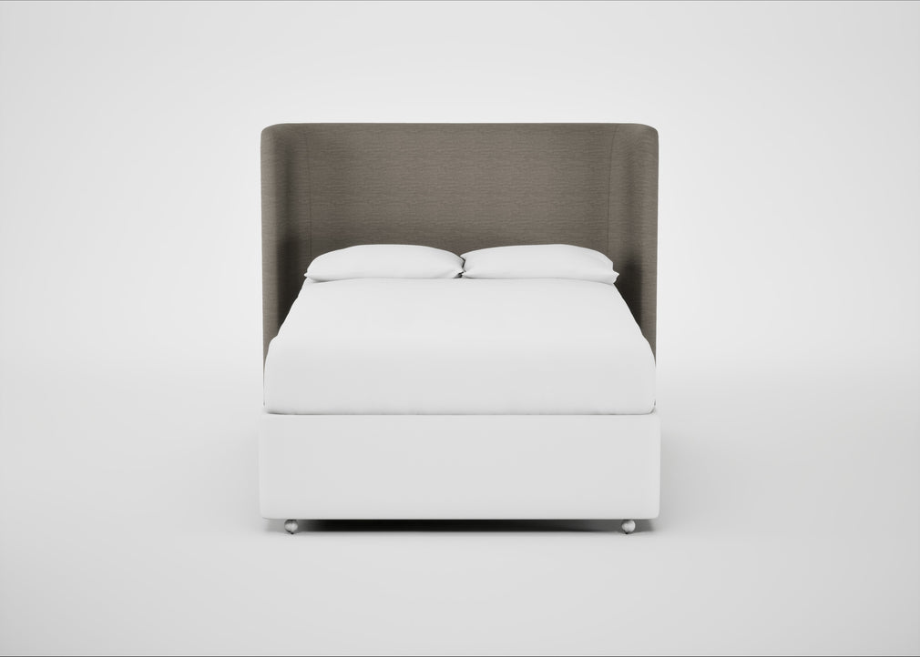 Monroe Headboard Double - Storage Divan / Broad Weave Pebble