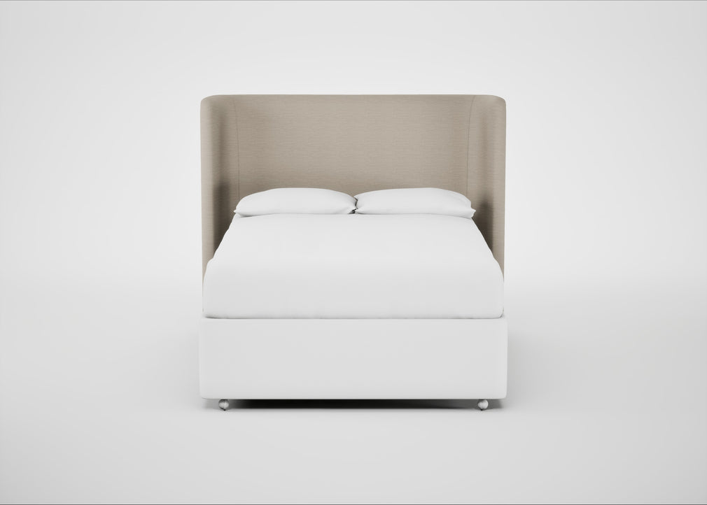 Monroe Headboard Double - Storage Divan / Broad Weave Putty