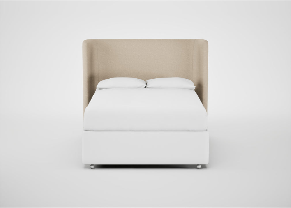 Monroe Headboard Double - Storage Divan / Brushed Cotton Oat