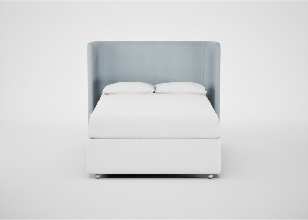 Monroe Headboard Double - Storage Divan / Capelo Linen-Cotton Sea Shanty