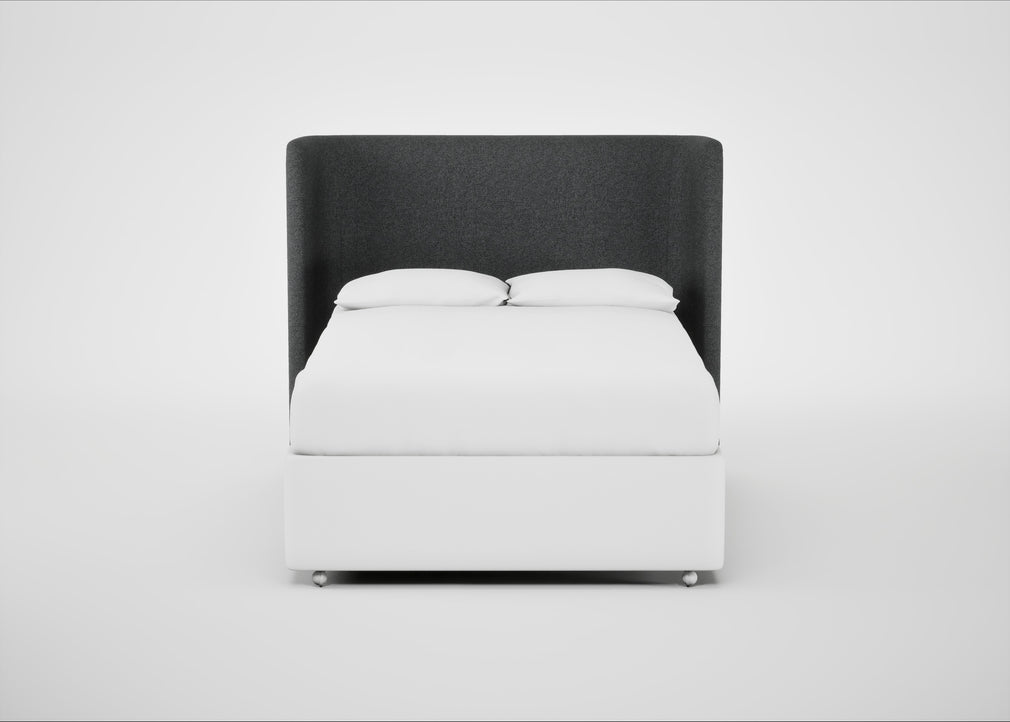 Monroe Headboard Double - Storage Divan / Melton Wool Granite