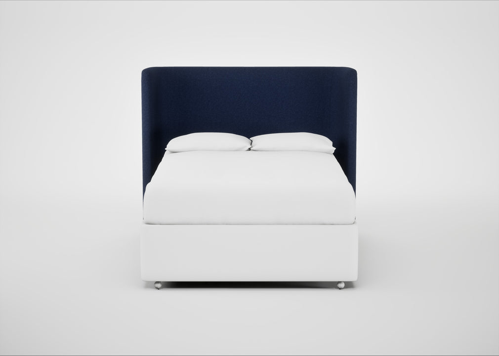Monroe Headboard Double - Storage Divan / Melton Wool New Navy