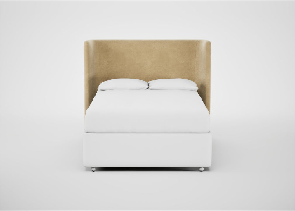 Monroe Headboard Double - Storage Divan / Smart Luxe Velvet Biscuit