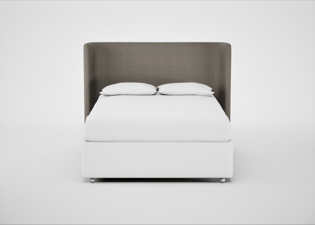 Monroe Headboard King - Storage Divan / Broad Weave Pebble