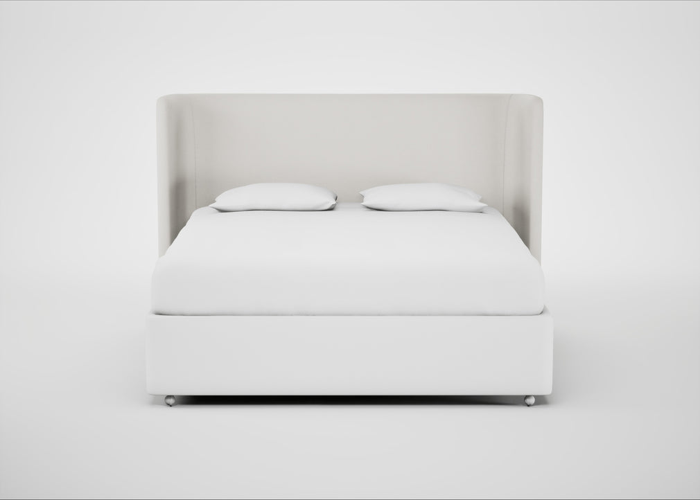 Monroe Headboard Super King - Storage Divan / Capelo Linen-Cotton Sea Salt