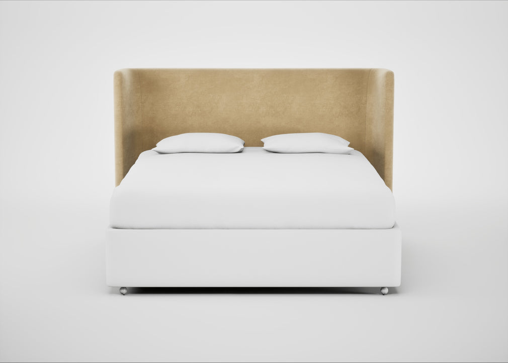 Monroe Headboard Super King - Storage Divan / Smart Luxe Velvet Biscuit