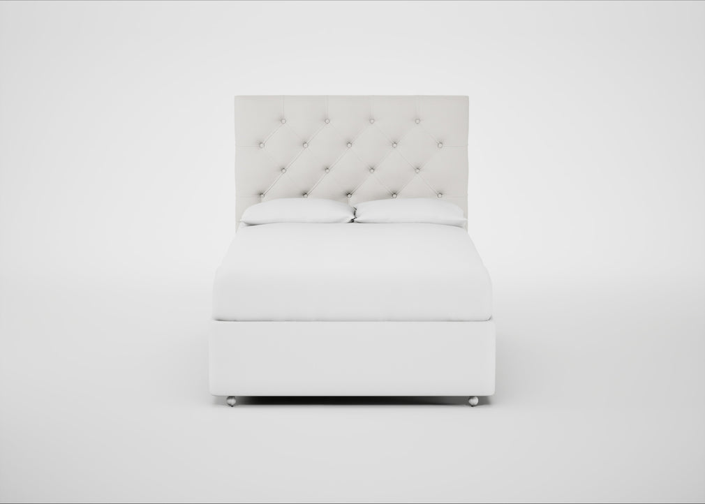 Balmoral Headboard Double - Storage Divan / Capelo Linen-Cotton Sea Salt