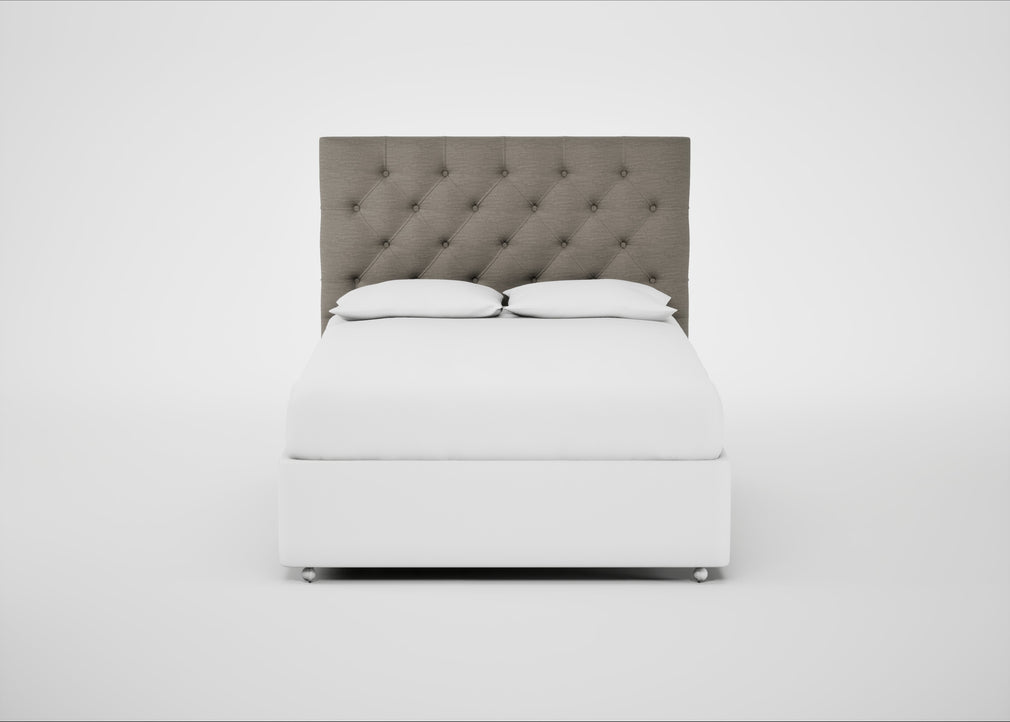 Balmoral Headboard King - Storage Divan / Broad Weave Pebble