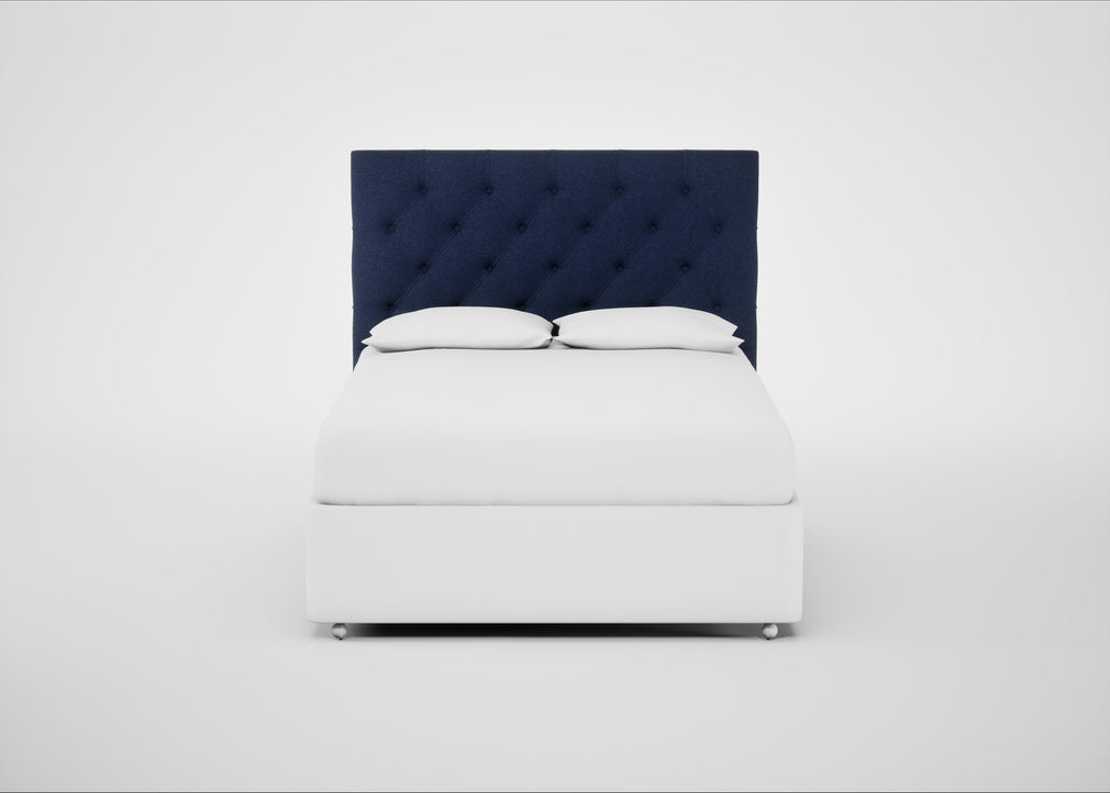 Balmoral Headboard King - Storage Divan / Melton Wool New Navy