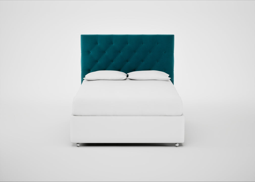 Balmoral Headboard King - Storage Divan / Velvet Teal