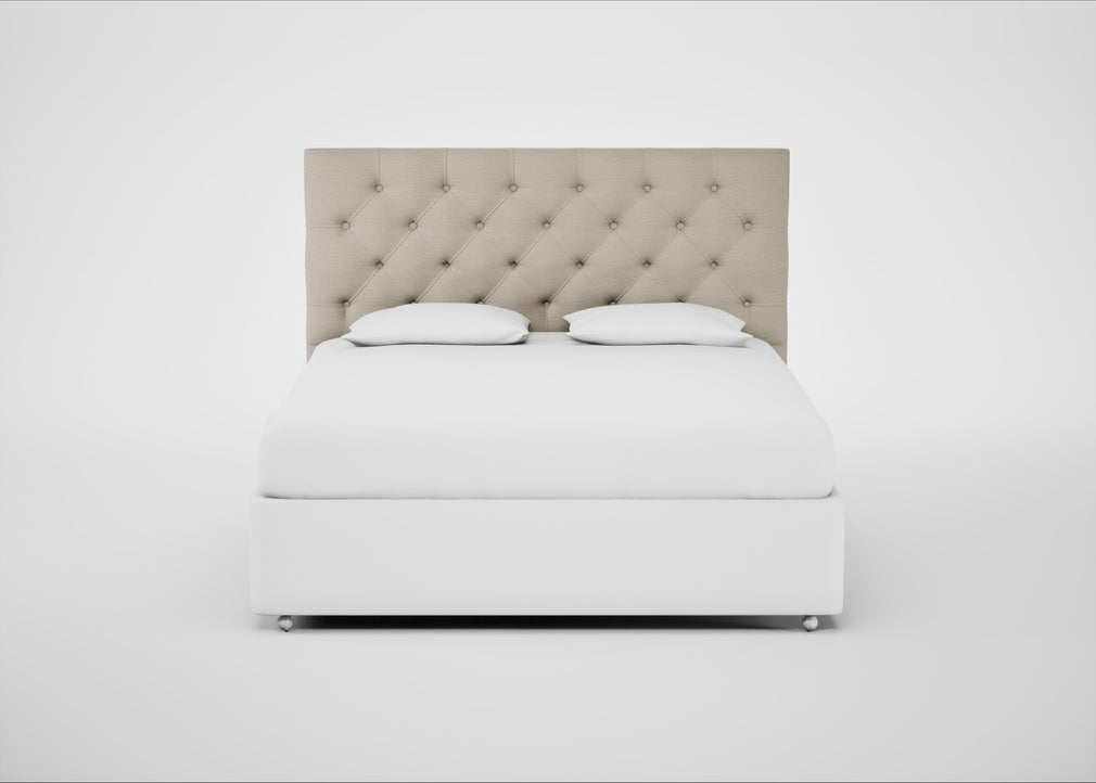 Balmoral Headboard Super King - Storage Divan / Broad Weave Putty